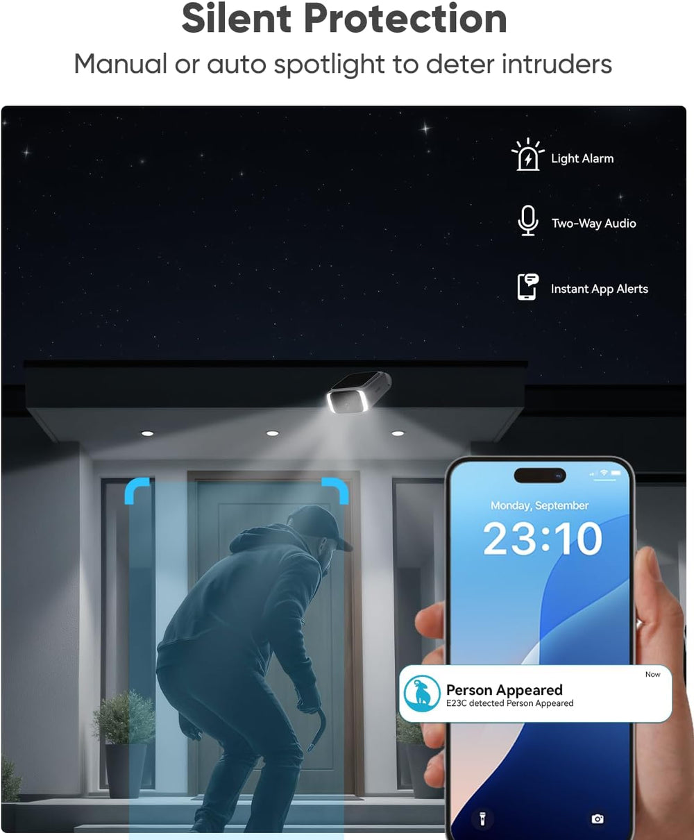 blurams 4MP Solar Security Camera, Wireless Security Camera Outdoor