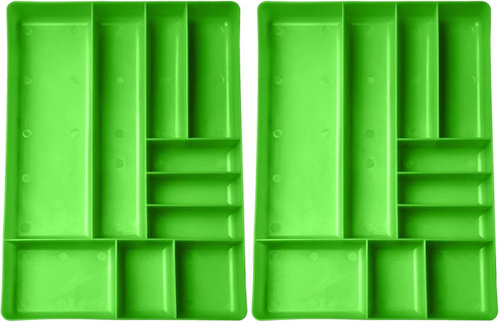 10-Compartments Tool Box Organizer Tray (2, Green)