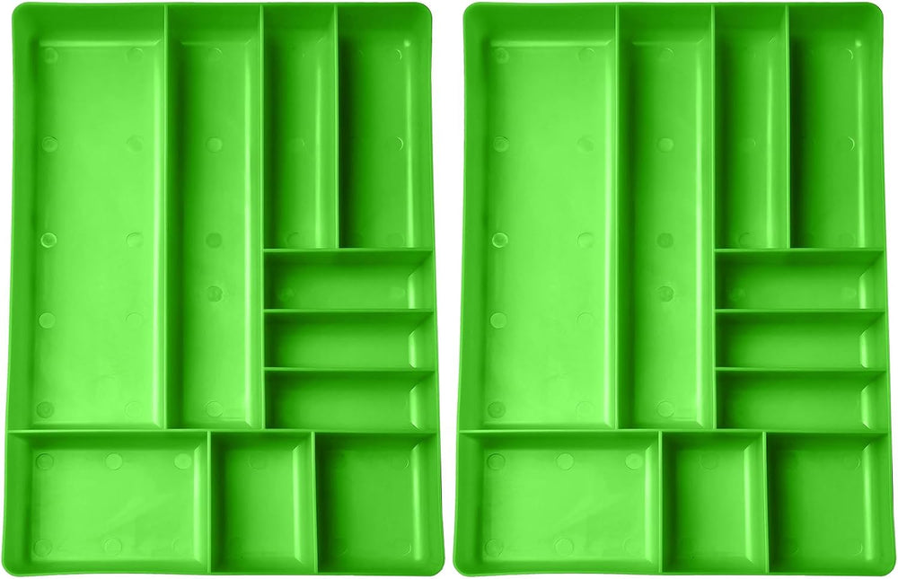 10-Compartments Tool Box Organizer Tray (2, Green)
