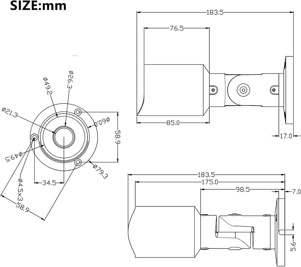 5MP PoE IP Bullet Security Camera with 2.8mm Lens (White)