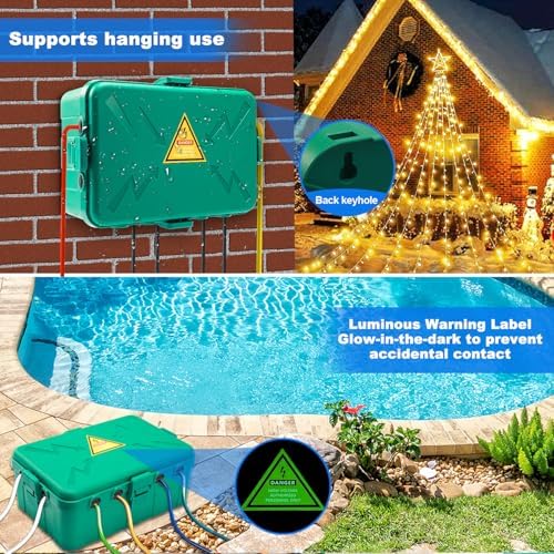Hrensaw Large Outdoor Electrical Box(12.5x8.5x5inch),IP54 Waterproof Outdoor ...