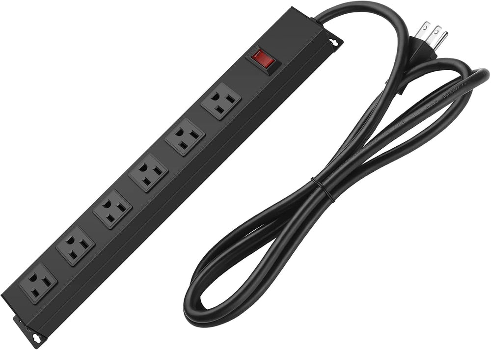 2Pack Metal Wall Mount Power Strip, Mountable Power Outlet