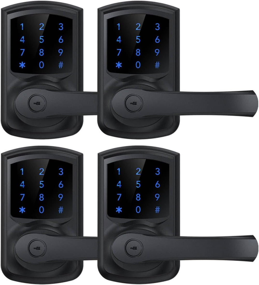 Keypad Keyless Entry Door Lock with Handle Smart Digital Deadbolts 4 Pack