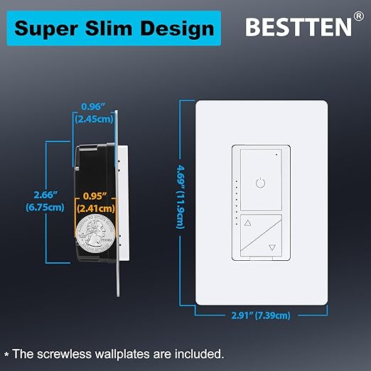 BESTTEN 10 Pack Super Slim Digital Dimmer