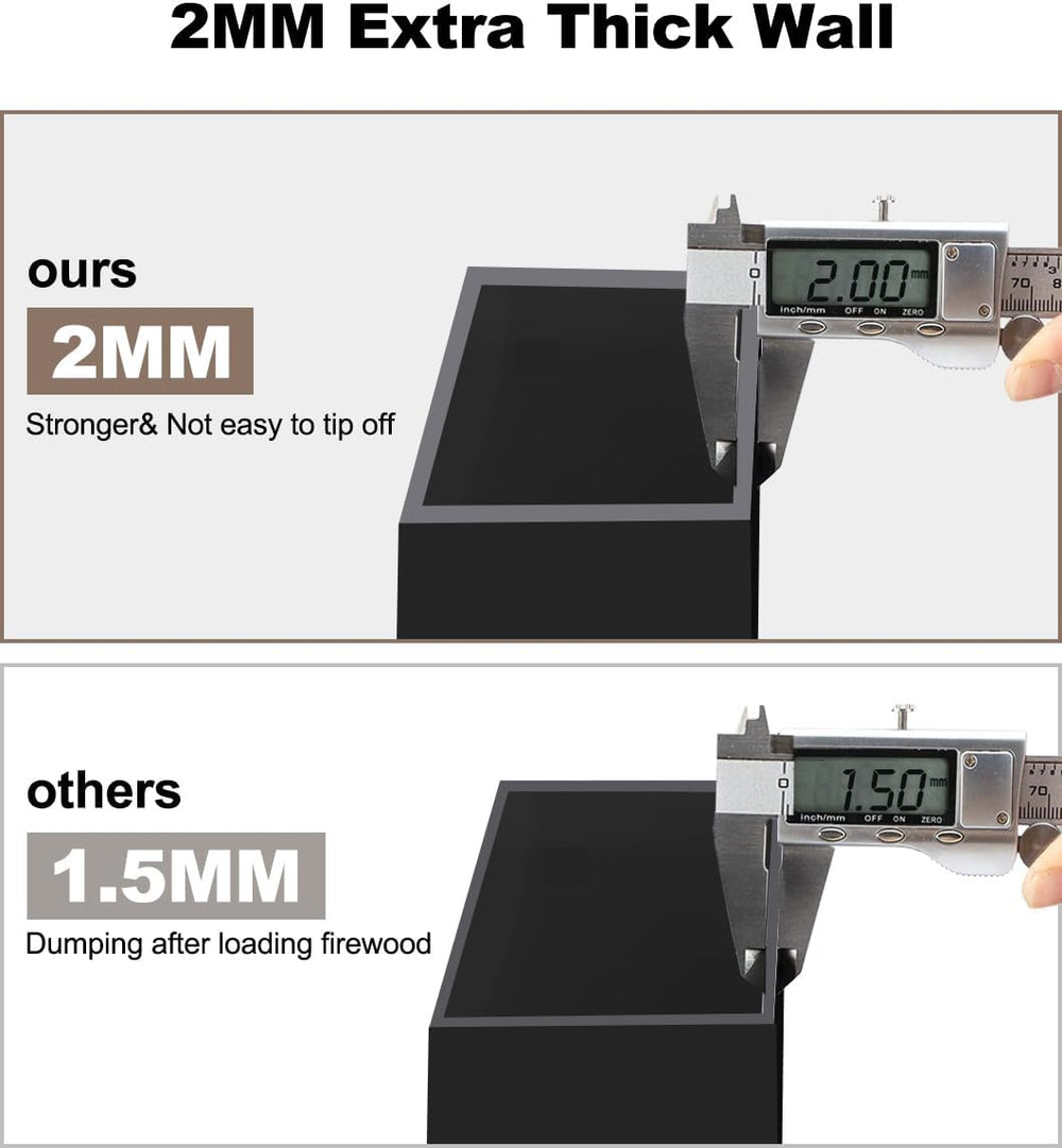 Outdoor Firewood Rack Bracket Kit for 2x4 lumber, Black, 1 Pair