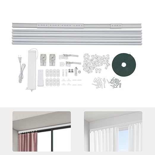 Smart Curtain Motor with Remote, Compatible with Alexa & Google Home App ...