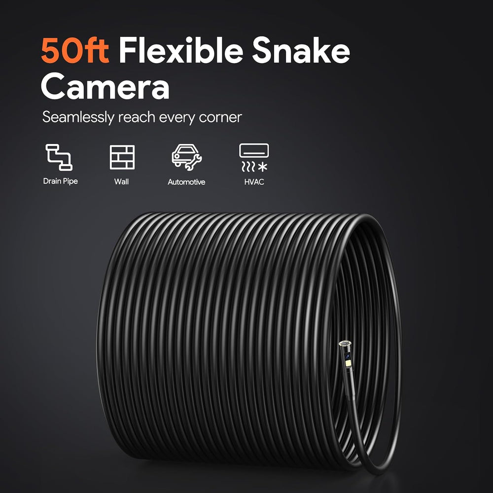 DEPSTECH 50FT Endoscope Camera, 5" IPS Screen Triple Lens Inspection Camera