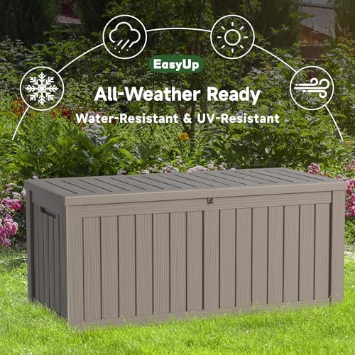 EasyUp 150 Gal Outdoor Storage Box Waterproof UV-Resistant Deck Box