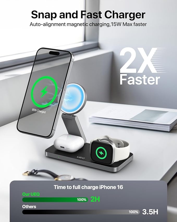 UEQ Foldable 3 in 1 Wireless Charging Station