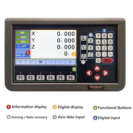 Baykunl 12" x 30" x 16" 3 Axis DRO Digital Readout