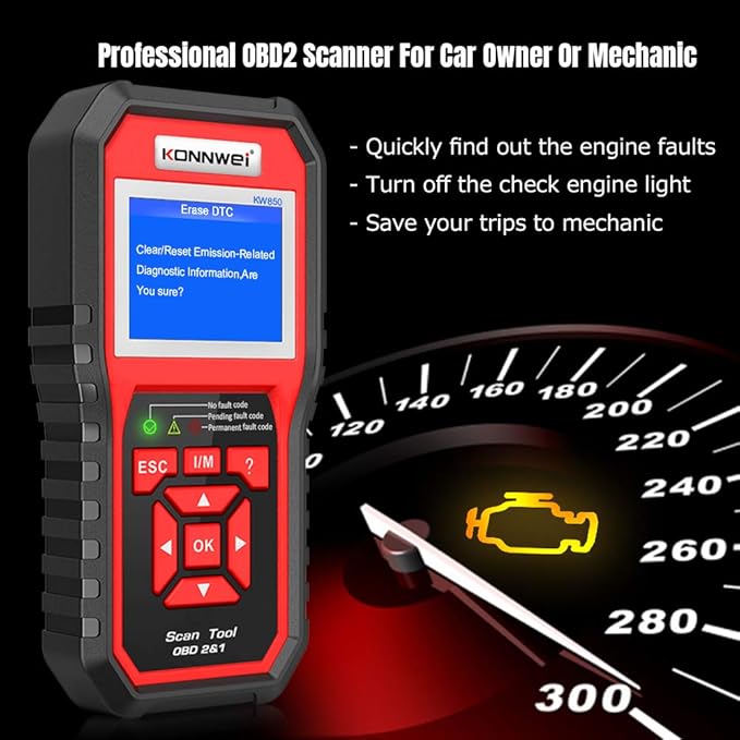 KONNWEI KW850 Professional OBD2 Scanner Auto Code Reader Diagnostic Check