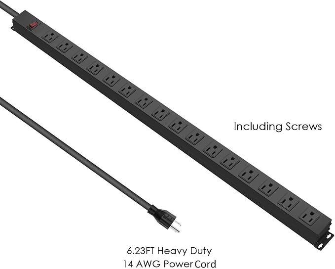 Metal Wall Mount Power Strip, Mountable Power Outlet, Aluminum Alloy Mount