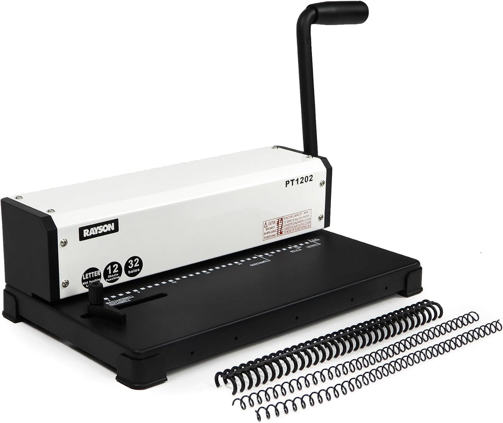 Rayson PT1202 Coil Binding Machine, 3:1 Pitch, 32 Hole Punch