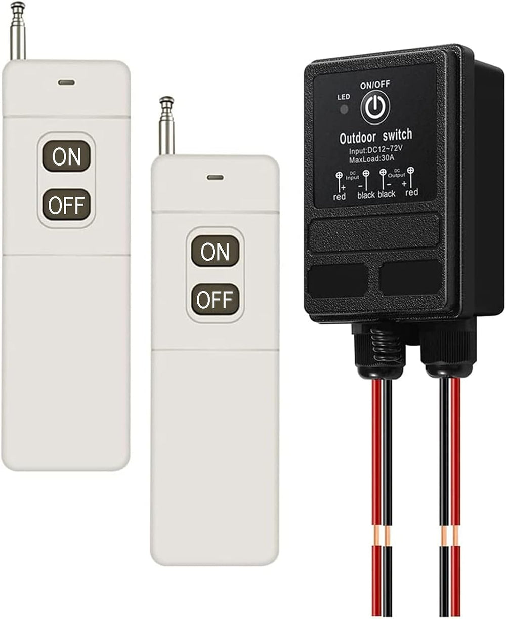 Wireless Remote Control Switch DC12V-72V 30A Relay Remote Switch