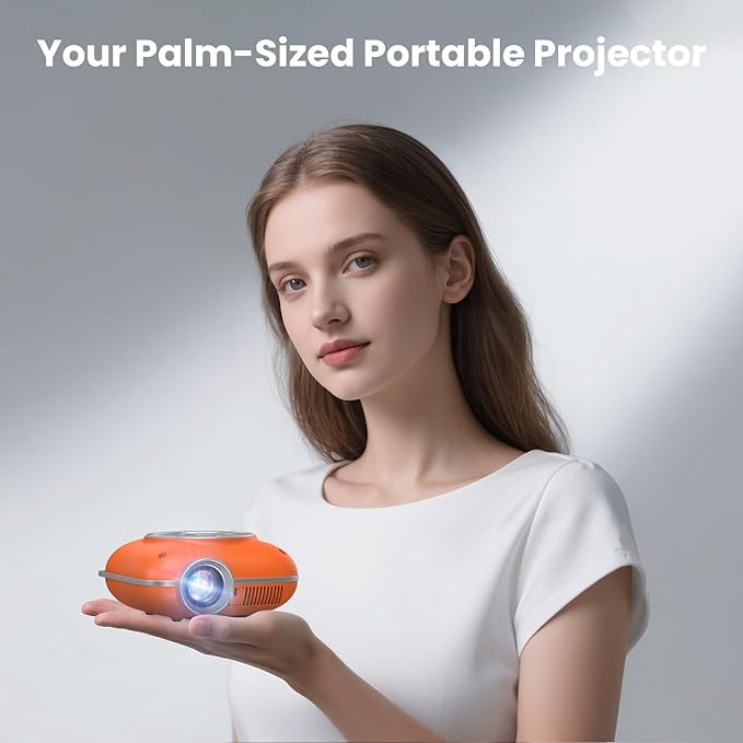 HOMPOW Mini Projector with Two -Way Bluetooth, Portable Projector