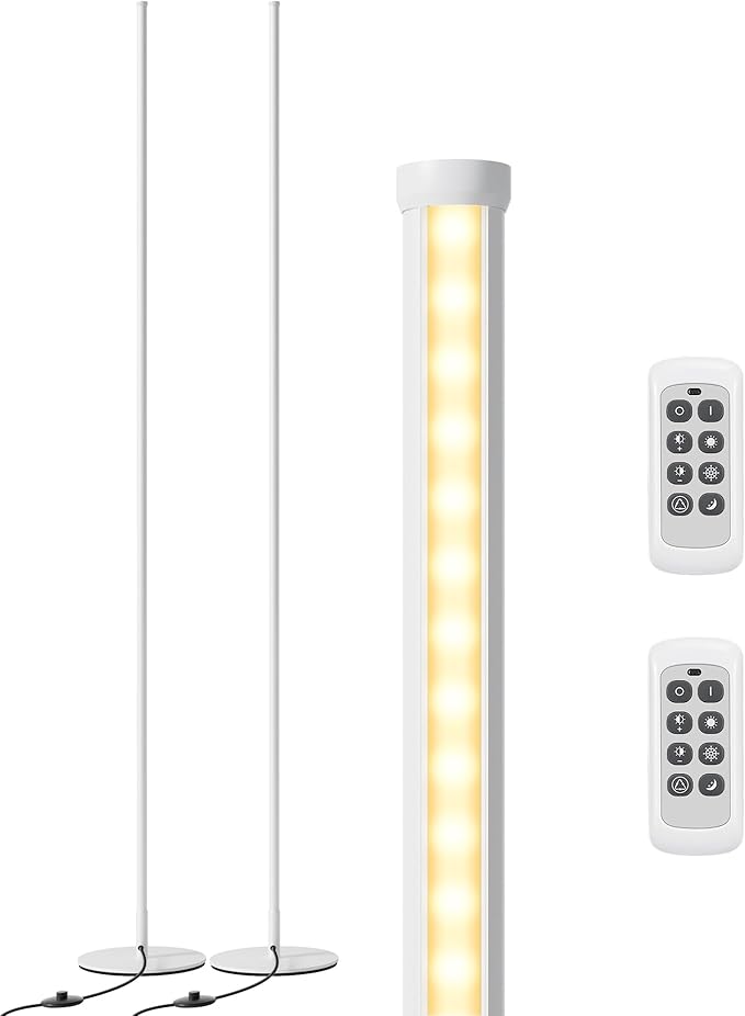 EDISHINE Minimalist LED Corner Floor Lamp (2 Pack)