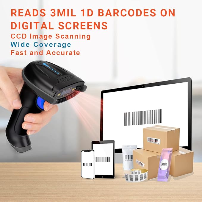 Tera Pro 1D Wireless Barcode Scanner 3 in 1 Bluetooth & 2.4G Wireless &am...