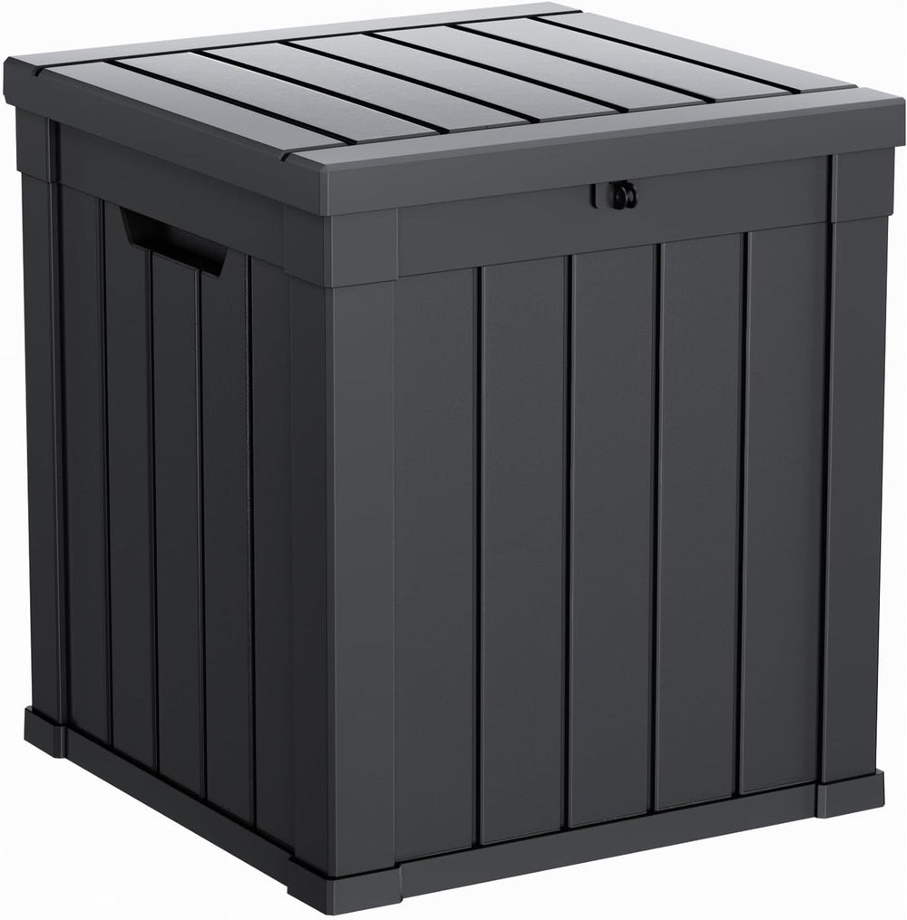 ROJIK 60 Gal Waterproof Deck Box, Weatherproof Outdoor Storage Box, Black