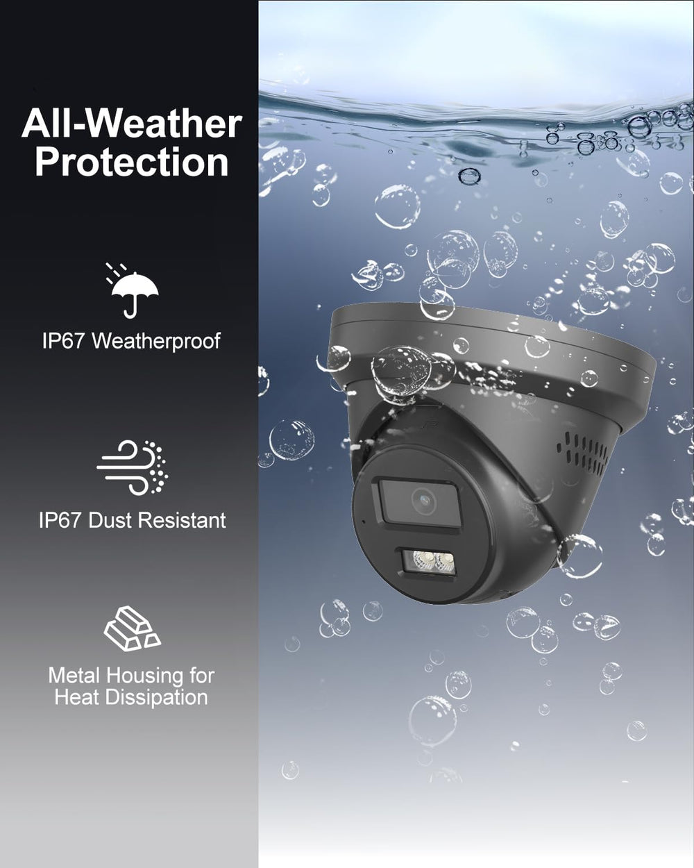 Anpviz 8MP PoE IP Active Deterrent Camera, 4K Black Wired Security Camera