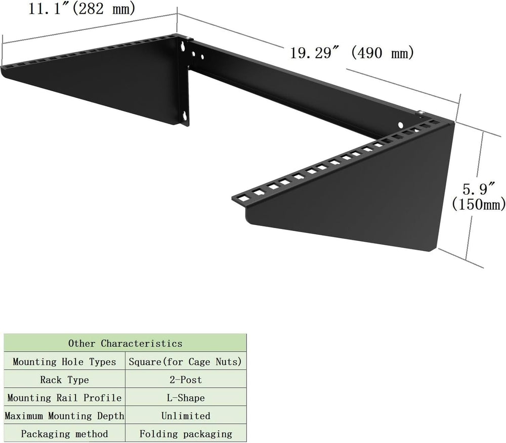 6U Vertical Wall Mount Rack-Heavy Duty 125 Capacity