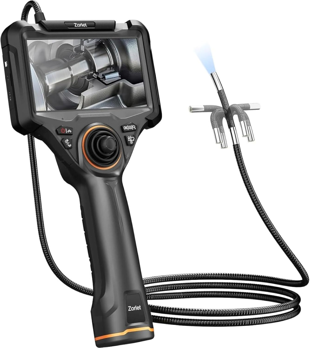 4-Way Articulating Borescope, 0.25in/6.3mm Probe, 5" Screen, 5FT