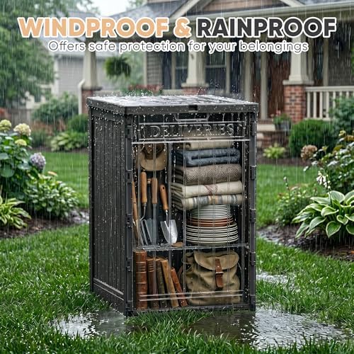 EasyUp 56 Gal Waterproof Outdoor Storage Box UV Resistant Deck Box