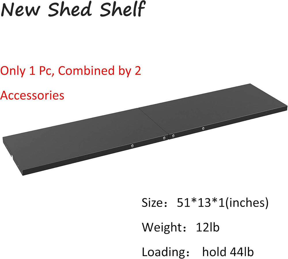 1-Piece Black Metal Laminate Shelf, 51”*13”*1” for Mrosaa Large 38cu.f Horizo...