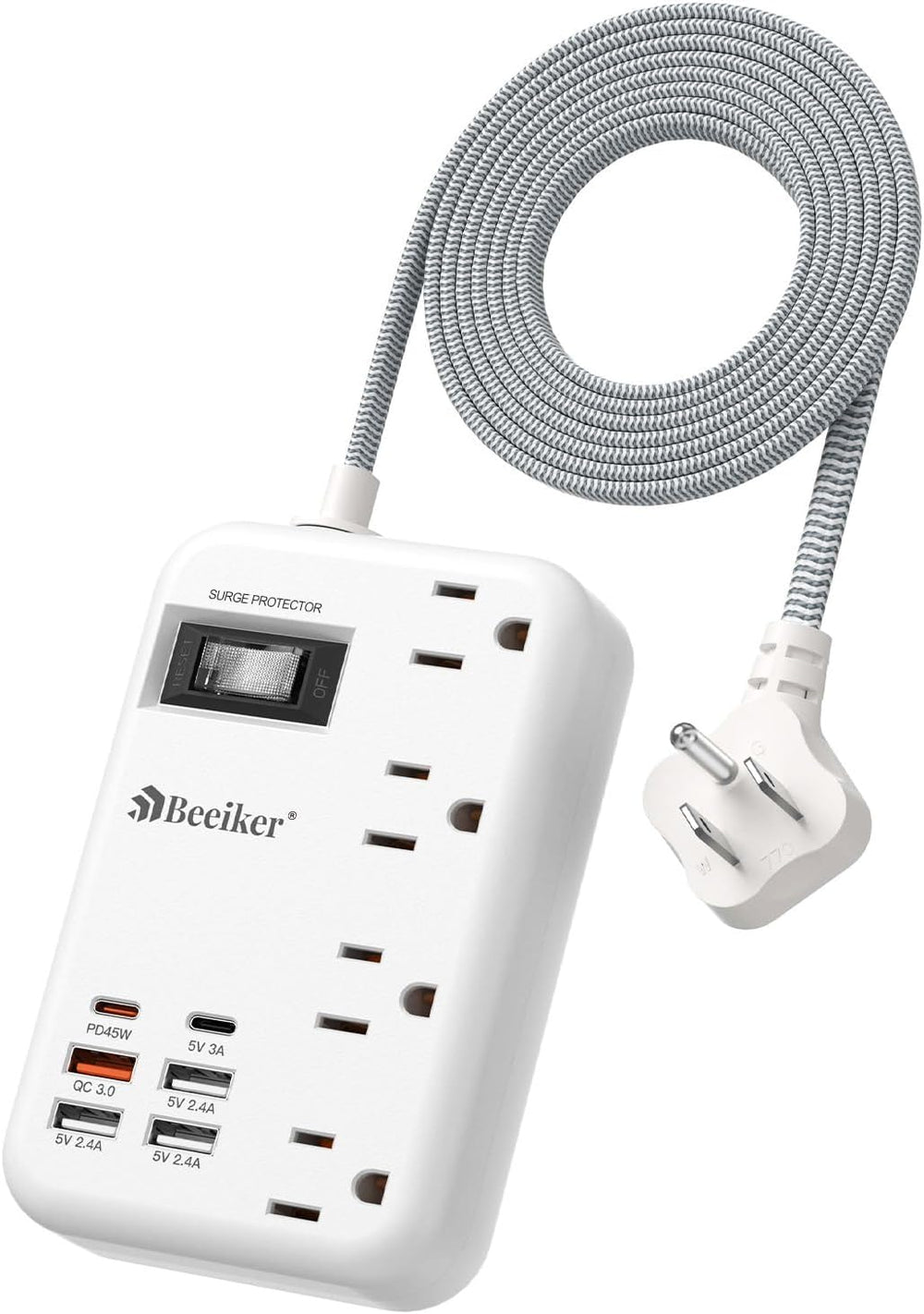 45W USB C Surge Protector Power Strip, Travel Power Strip