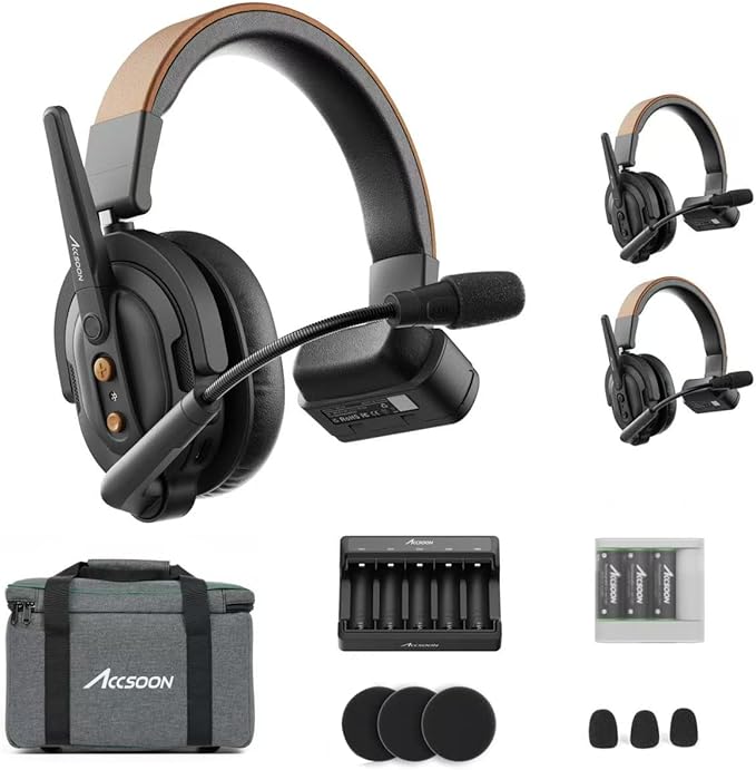 Accsoon Como SE Wireless Headset Intercom System 3-Person Full Duplex 1312ft