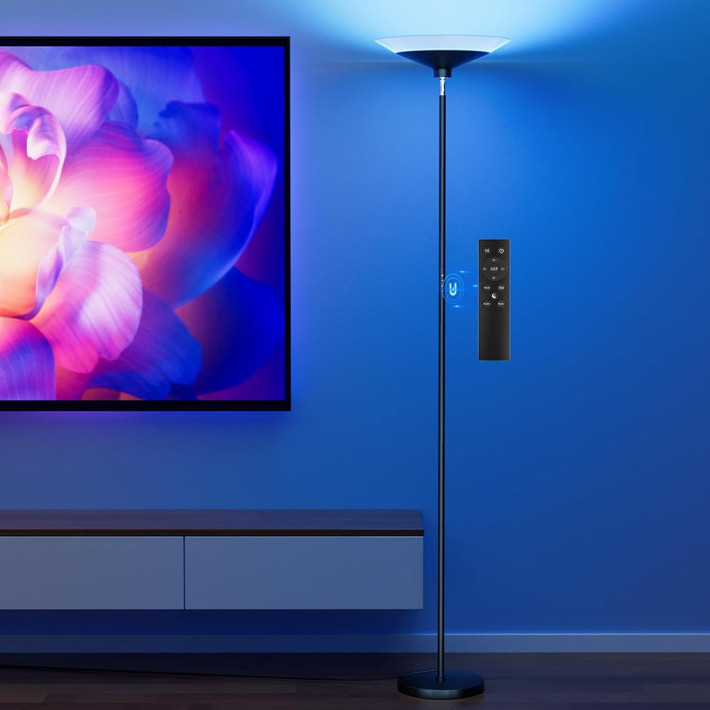SIBRILLE RGB Torchiere Floor Lamp - 30W Dimmable LED Standing Lamp