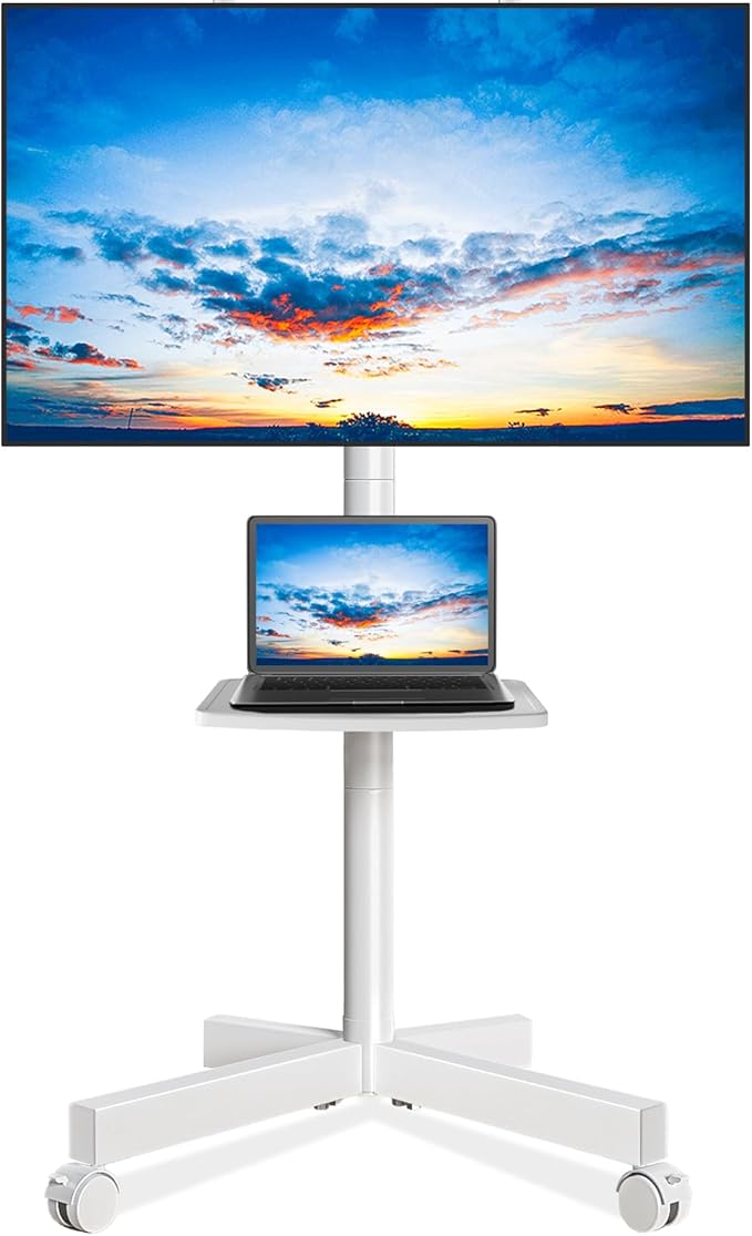 Rfiver Mobile TV Stand for 23-60 Inch LCD LED Flat/Curved Panel Screen TVs up