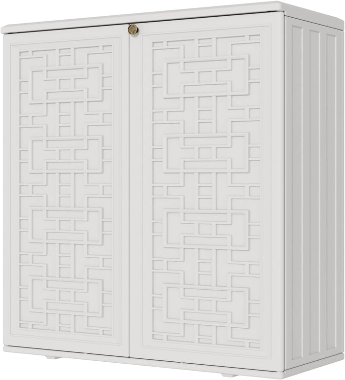 Mrosaa Waterproof Outdoor Storage Cabinet with Shelf,34.3''x15''x36.2''