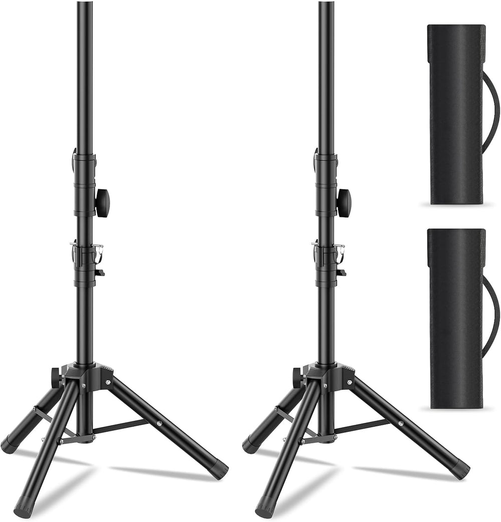 Small Speaker Stands 2 Pack, 24-50 Inch Height Adjustable Speaker Tripod Stand