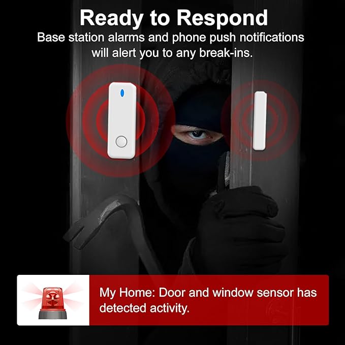 Home Security System, 4G/WiFi GSM SMS Wireless Home Alarm System (12 Pieces)