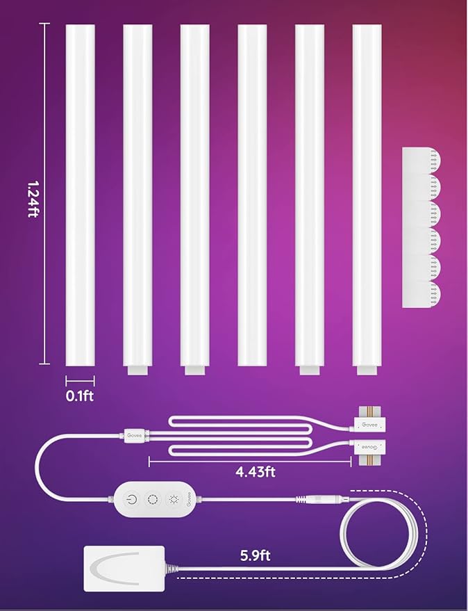 Govee Glide Wall Lights, RGBIC LED Light, Smart Gaming Light Compatible