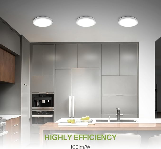 ASD LED 18" Round Flush Mount Ceiling Light Fixture, Low Profile Surface...