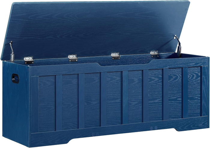 VANKILEY 51.2" Storage Chest Extra Large,Wooden Storage Bench(Blue)