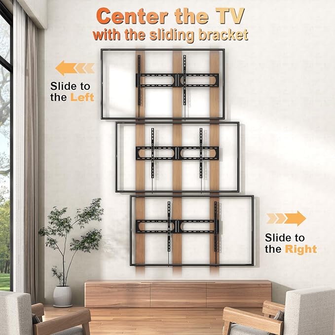 PUTORSEN 37-140'' Heavy Duty TV Wall Mount, Low Profile Fixed TV Wall...