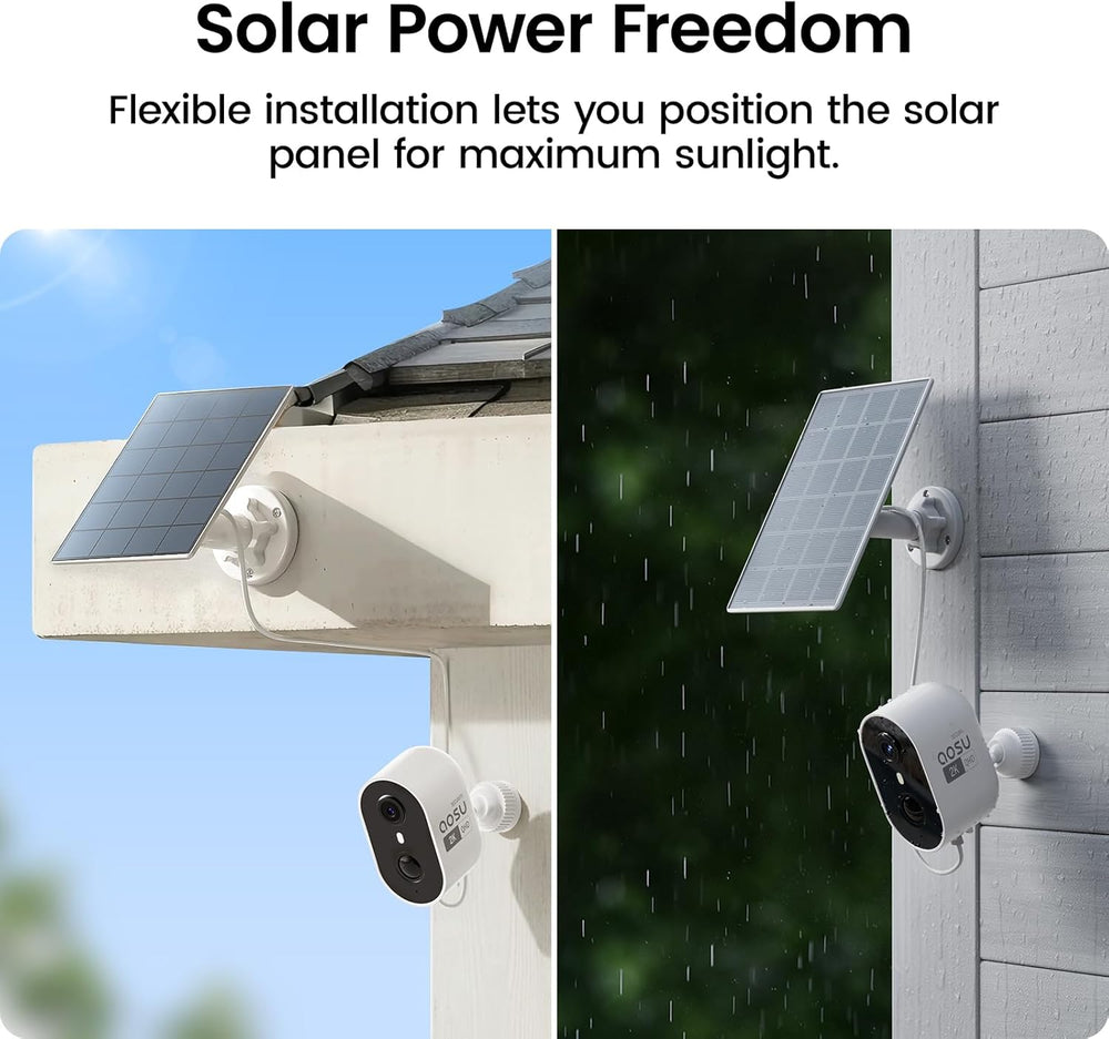 aosu 2K Solar Security Cameras Wireless Outdoor System, 4-Cam-Kit