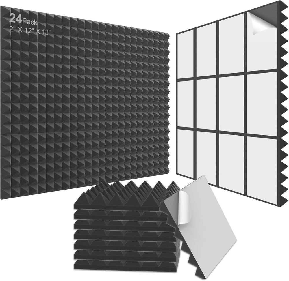 JBER 24Pack Pyramid sound proof foam panels