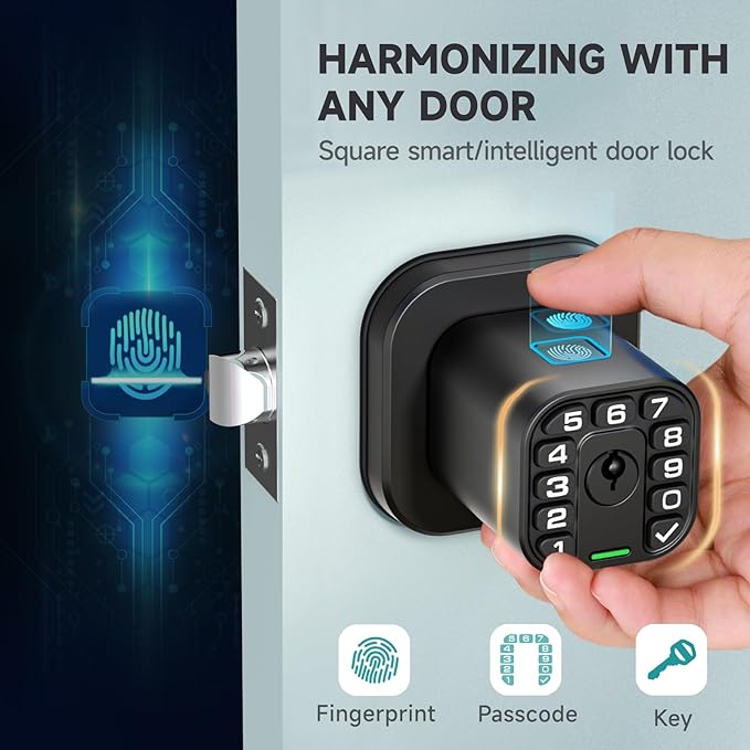 Richelock Fingerprint Door knob, Smart Biometric Door Lock