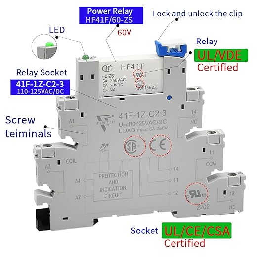 10Pcs Electromechanical Relay Miniature Power Relay 110V/ 120V AC/DC