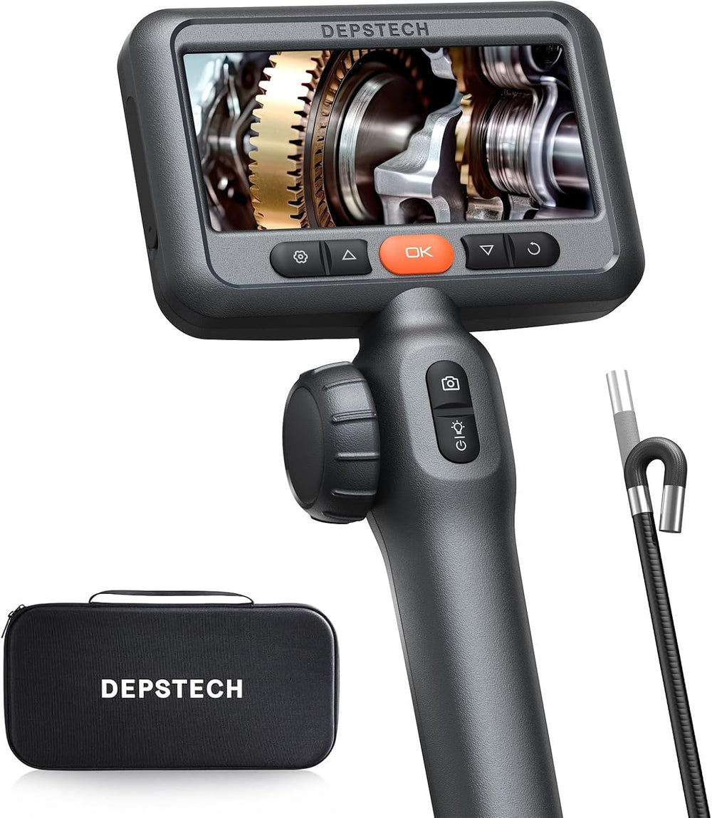 DEPSTECH 210° Two-Way Articulating Borescope, 0.24in Ultra-Slim Endoscope Camera
