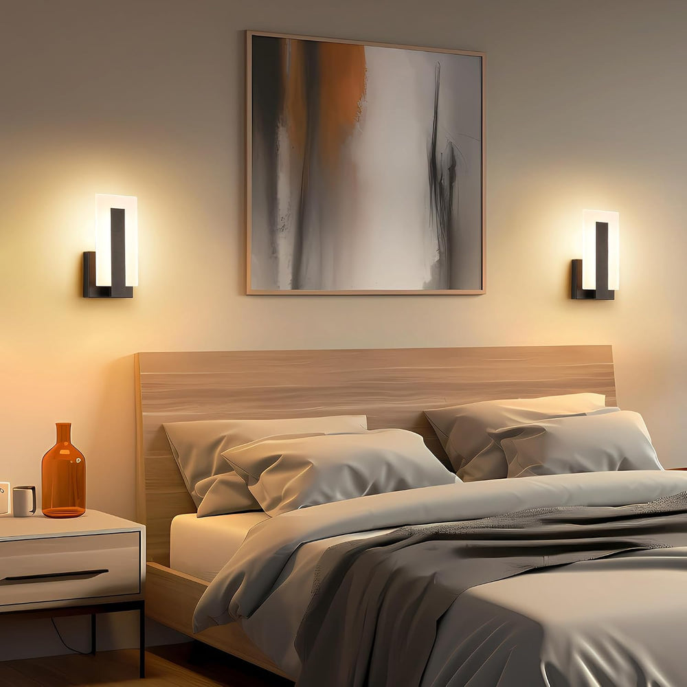 Joosenhouse Modern LED Wall Sconces Up and Down Wall Mount Light Black 3000K ...