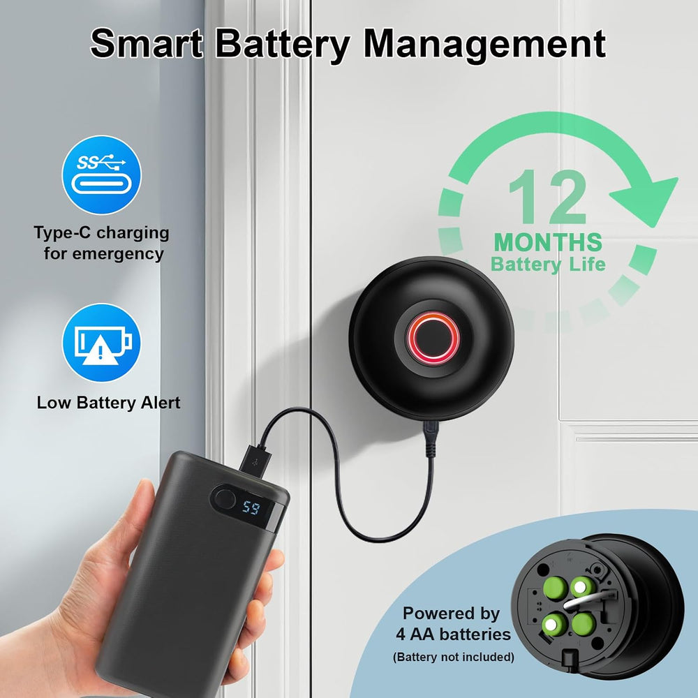 KNOBWELL Smart Door Knob, Fingerprint Door Lock Smart Lock Biometric Door Loc...