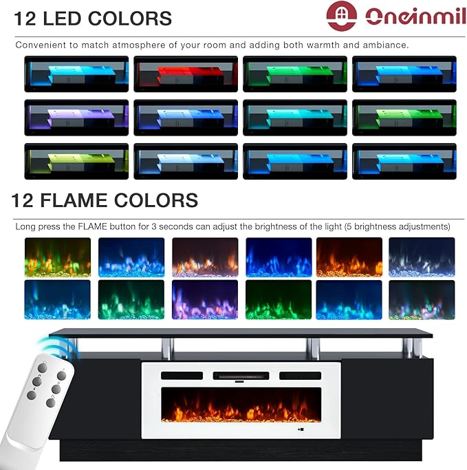 oneinmil Fireplace TV Stand