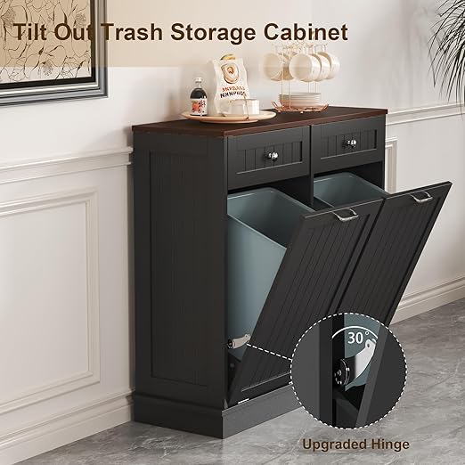 Tilt Out Trash Can Cabinet Dog Proof