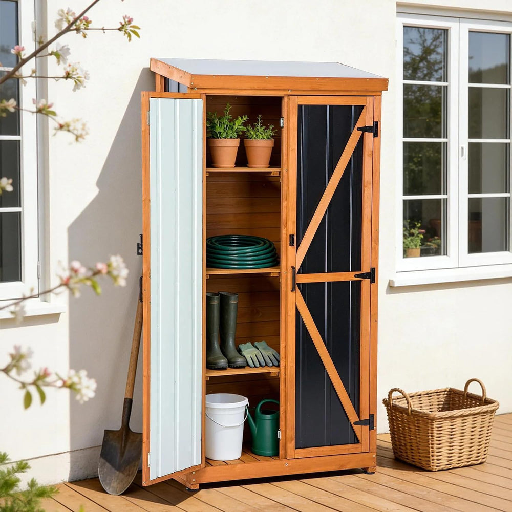 Tall Outdoor Storage Cabinet, 32" W x 16" D x 67" H Vertical S...