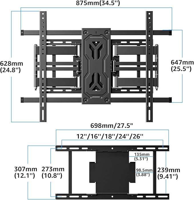 MOUNTUP Heavy Duty Full Motion TV Wall Mount