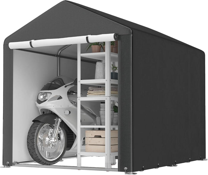 Outsunny 5.2 x 7.2 ft Portable Storage Shed Heavy Duty Outdoor Shed, Black